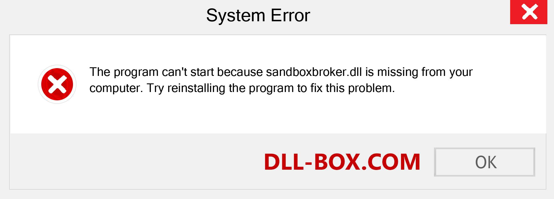  sandboxbroker.dll file is missing?. Download for Windows 7, 8, 10 - Fix  sandboxbroker dll Missing Error on Windows, photos, images